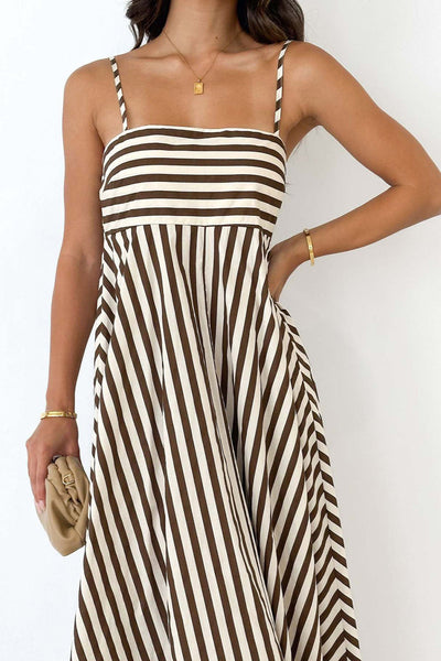 Leyla | Sukienka Maxi z Paskami i Plisami