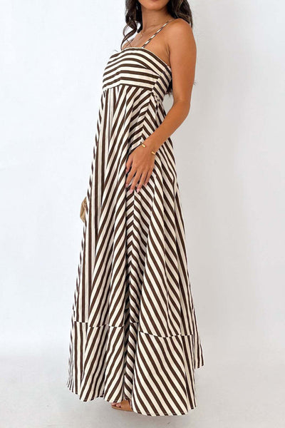 Leyla | Sukienka Maxi z Paskami i Plisami