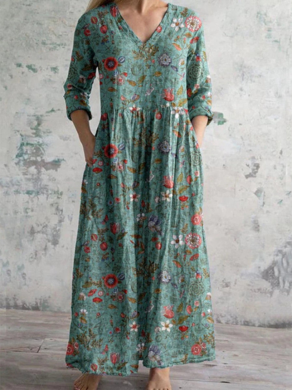Celestine | Maxi sukienka w kwiaty w stylu vintage