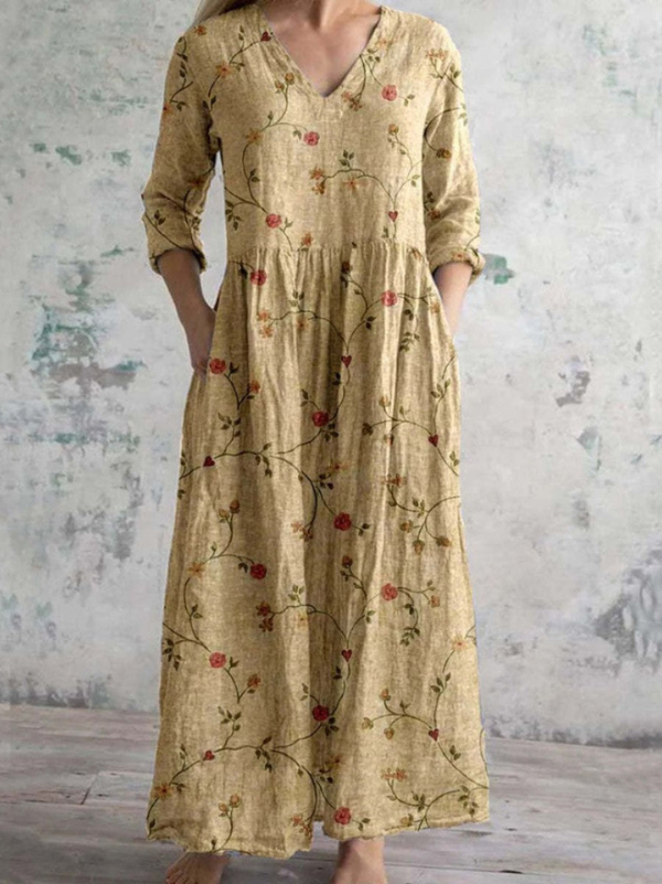 Celestine | Maxi sukienka w kwiaty w stylu vintage