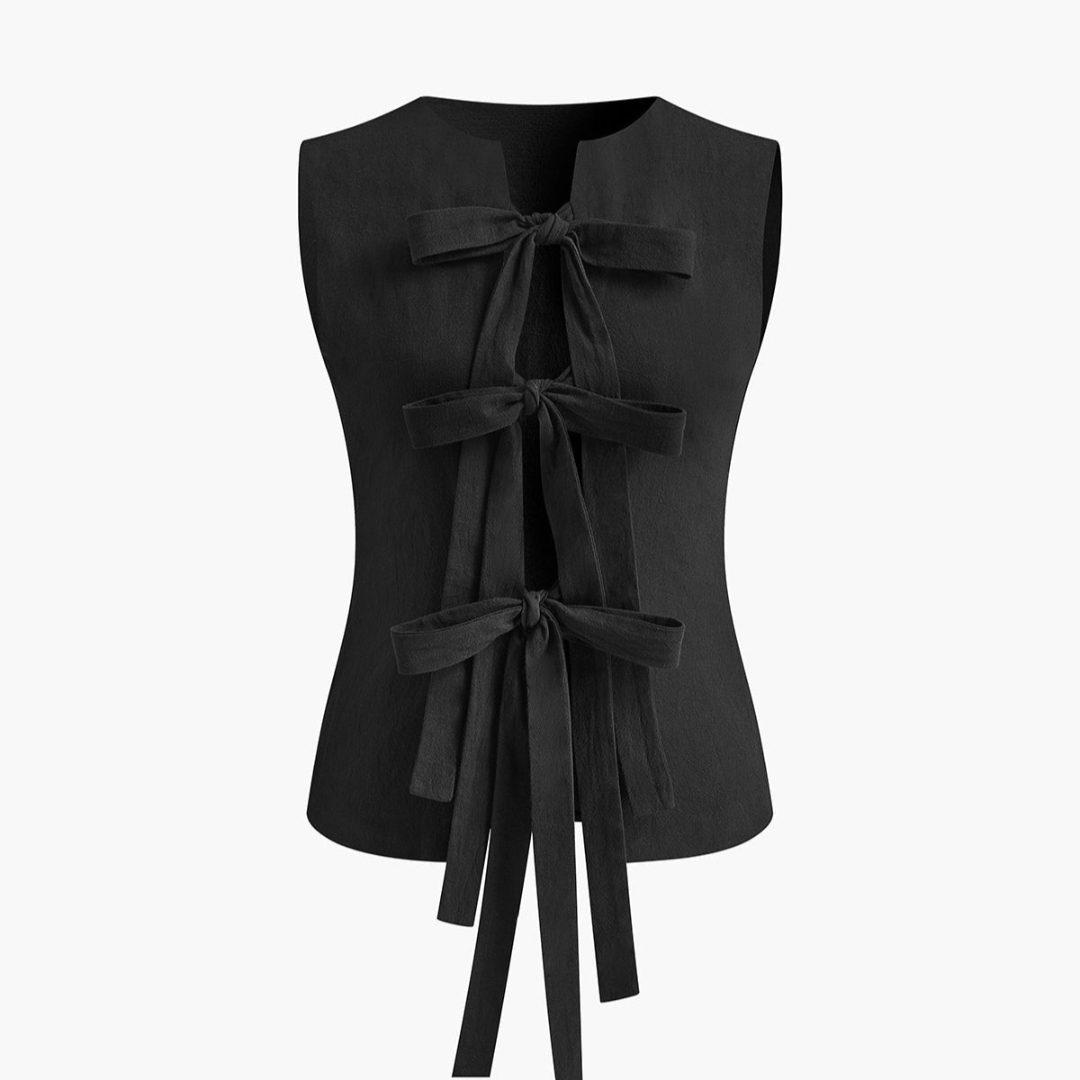 Faelina | Bawełniany Top na Ramiączkach z Węzłem