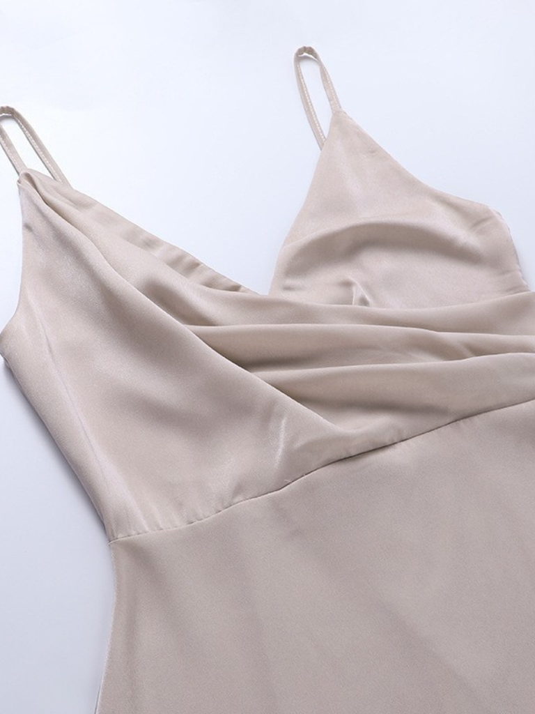 Aneta | Satynowa Sukienka Maxi