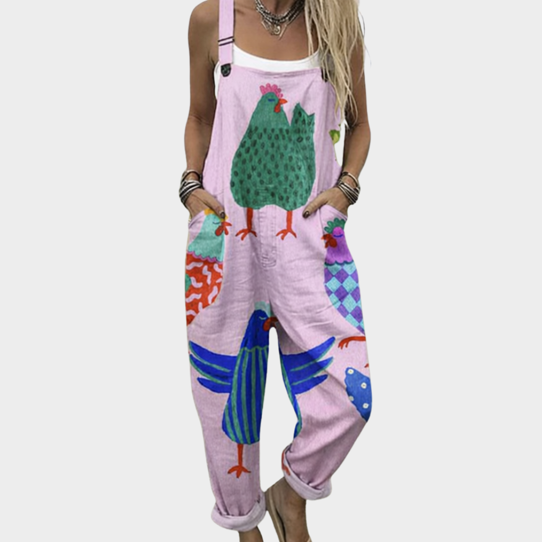 Indigo - Comfortable Printed Overalls
