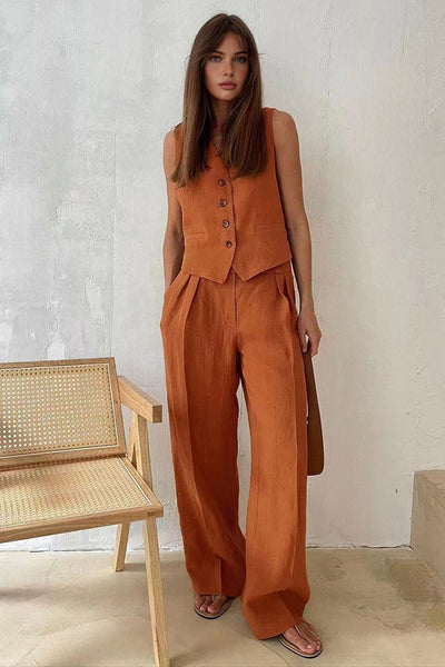 Salma | Zestaw spodni z bawełny i lnu