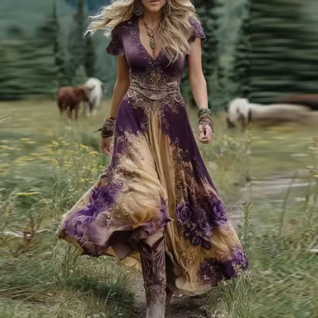 Celestine | Zwiewna maxi sukienka w kwiaty szyta na miarę