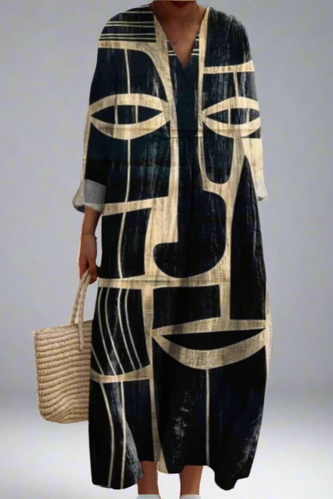 Ismène | Sukienka z Graficzną Twarzą