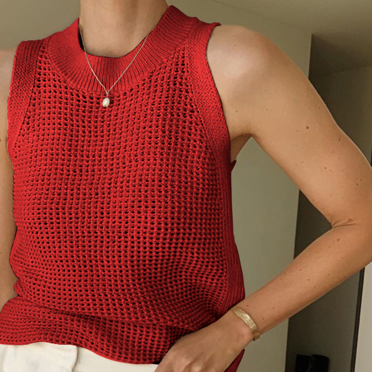 Vega | Dzianinowy Top bez Rękawów