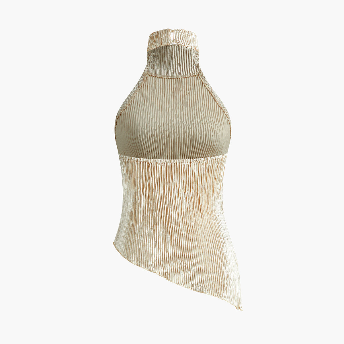 Renata | Asymetryczny Top na Halter z Szerokimi Spodniami