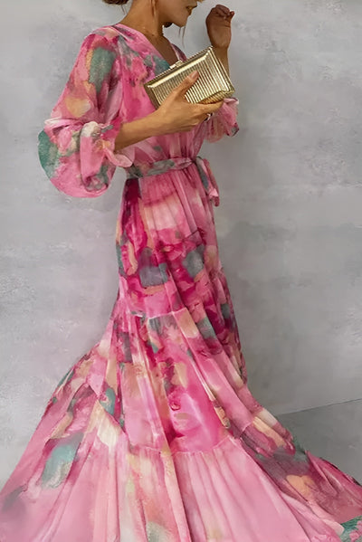 Elowan | Elegancka Kwiatowa Sukienka Maxi