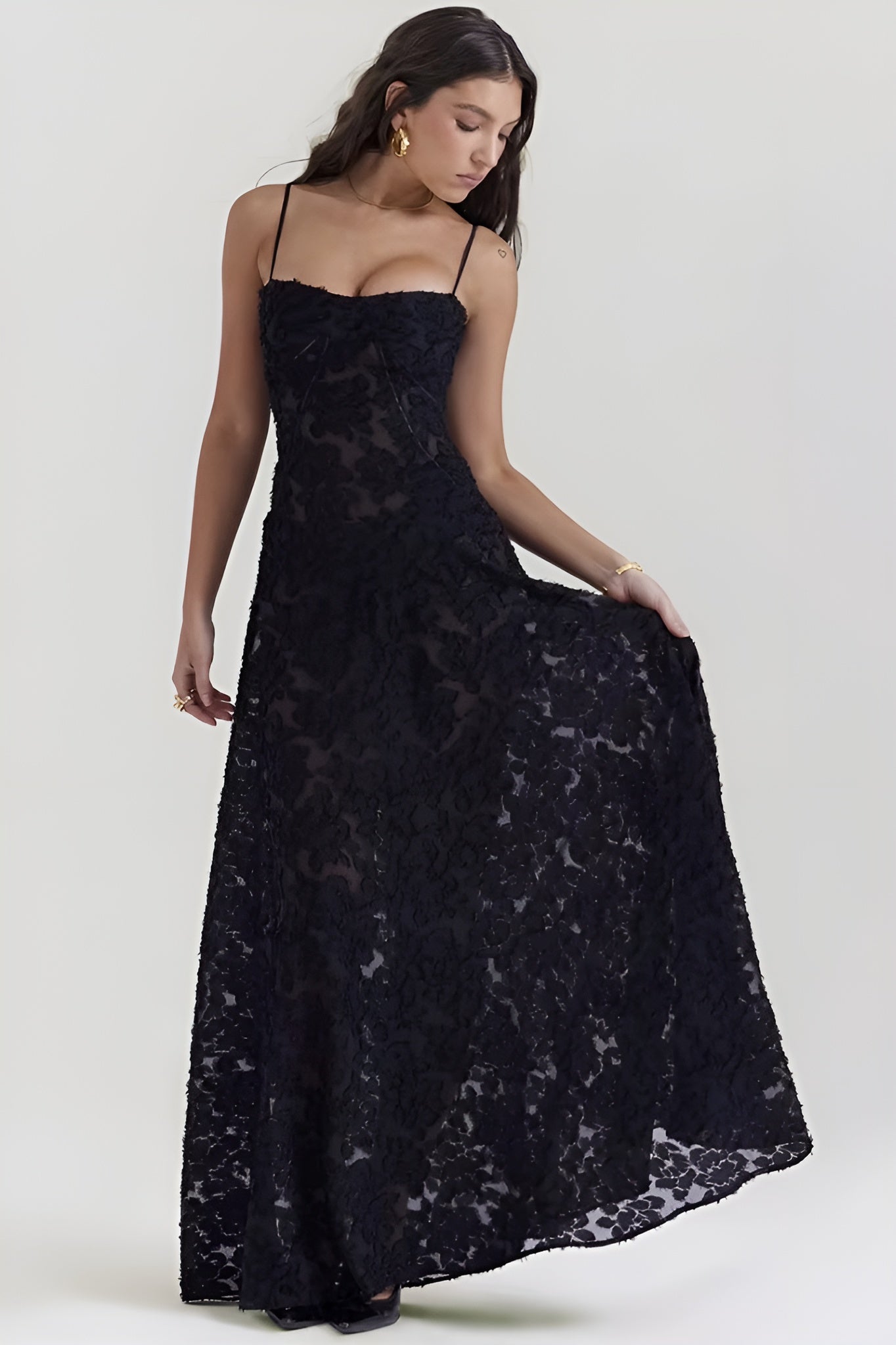 Maely | Modna Seksowna Halka Przezroczysta Na Wakacje Slim Maxi Dress