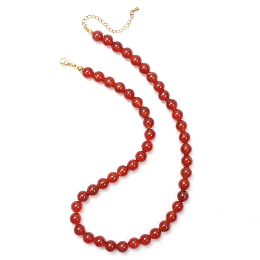 Stylowy naszyjnik z czerwonego agatu