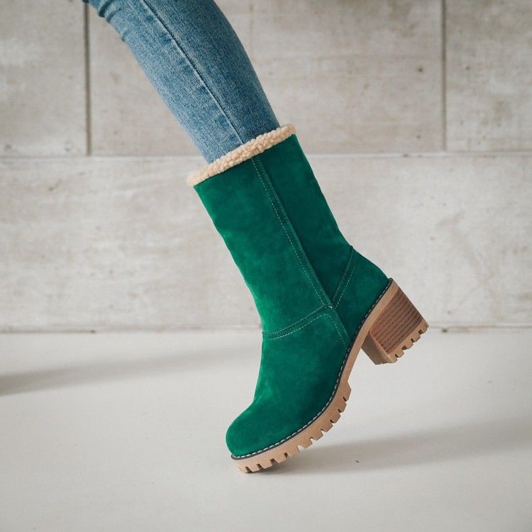 Sienna Ankle Boots | Fur Trim Block Heel Ankle Boots