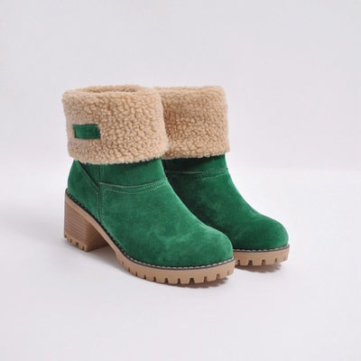 Sienna Ankle Boots | Fur Trim Block Heel Ankle Boots