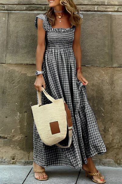 Amaris | Maxidress w kratę na wiosnę