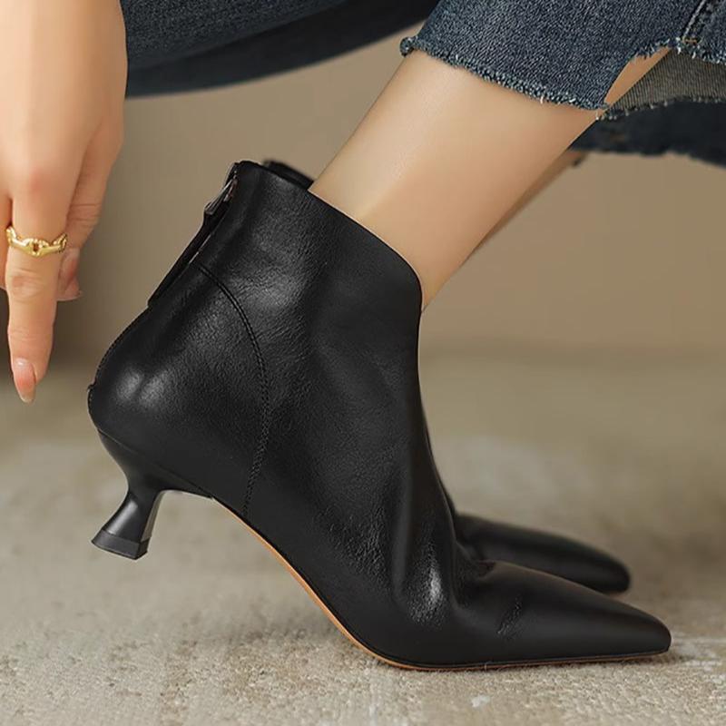 Isla Slim Fit Ankle Boots | Pointed Toe V-Cut Ankle Boots