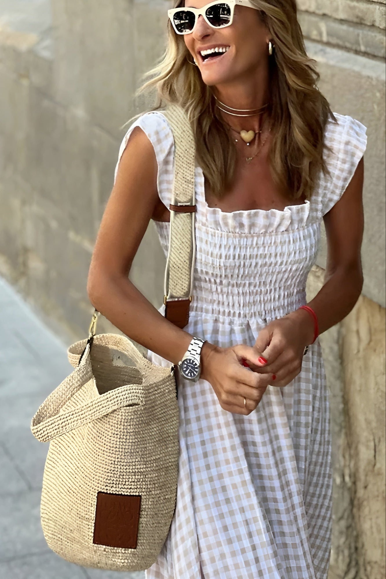 Amaris | Maxidress w kratę na wiosnę