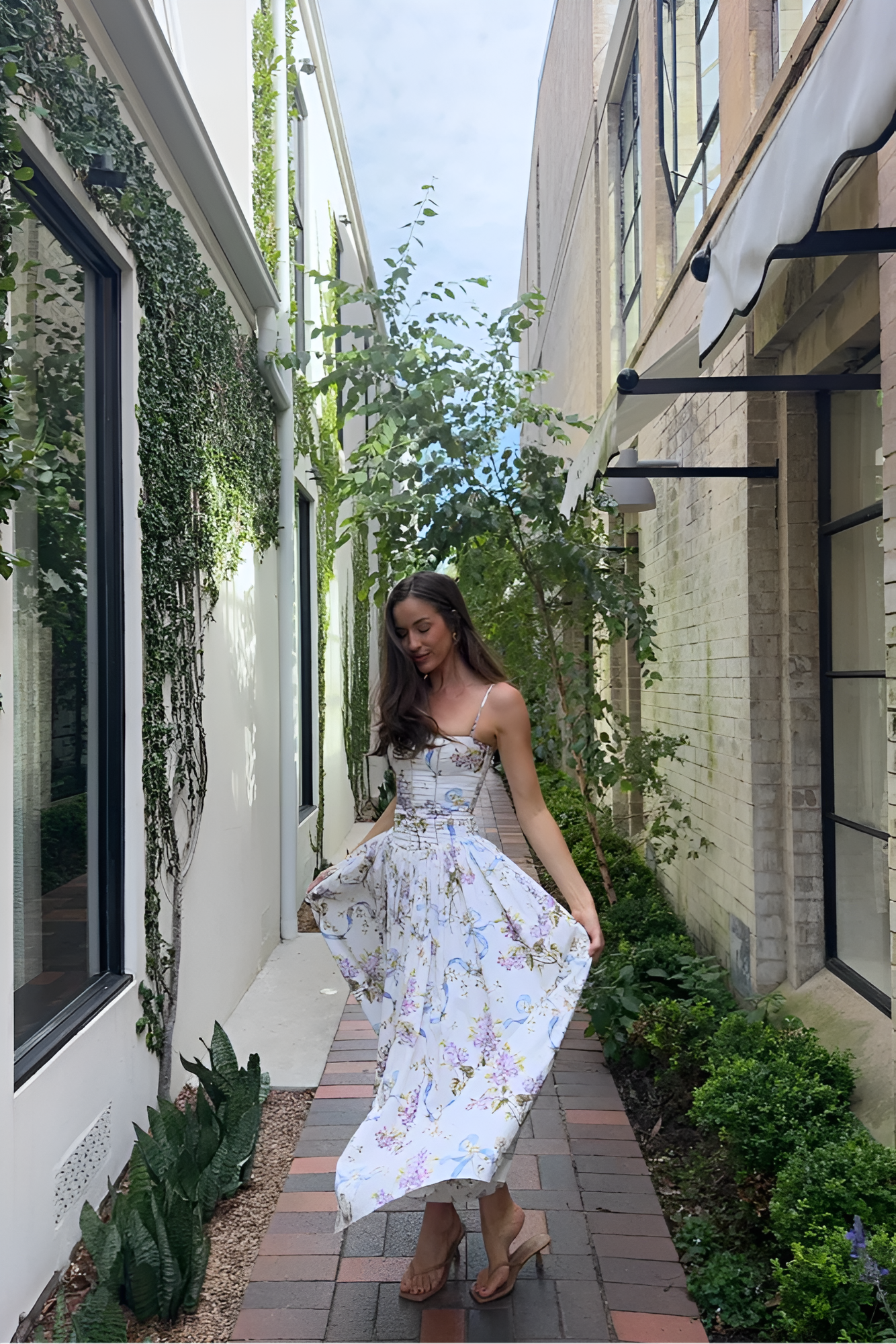 Lotte | Vintage Kwiatowa Sukienka Maxi