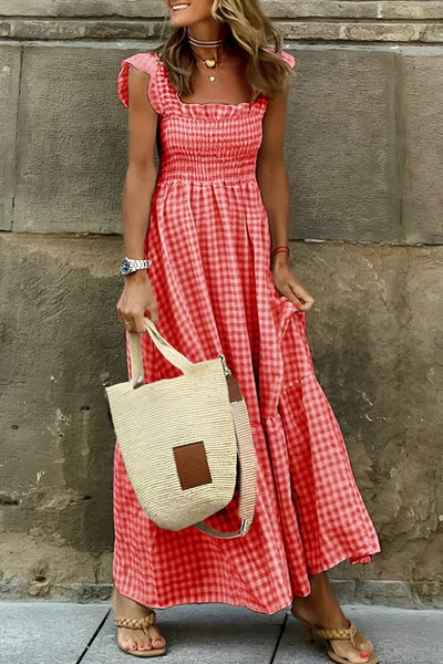 Amaris | Maxidress w kratę na wiosnę