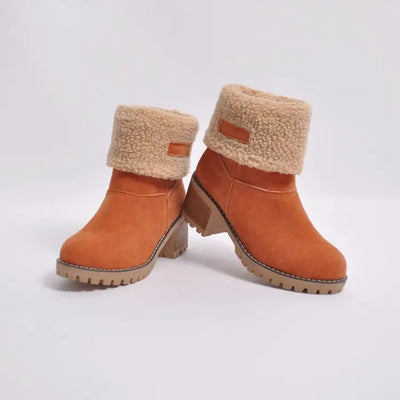 Sienna Ankle Boots | Fur Trim Block Heel Ankle Boots