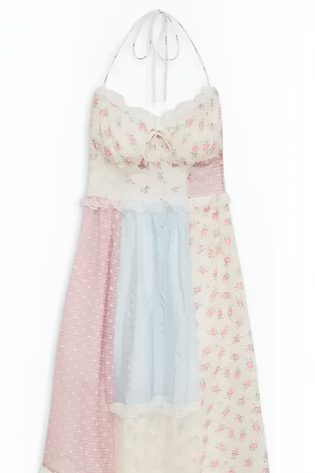 Nore | Elegancka Maxi Sukienka w Stylu Patchwork