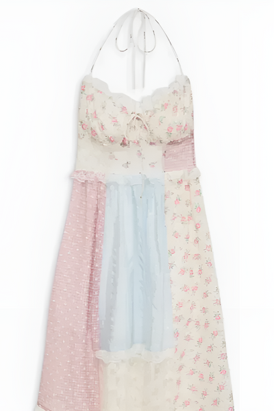 Nore | Elegancka Maxi Sukienka w Stylu Patchwork