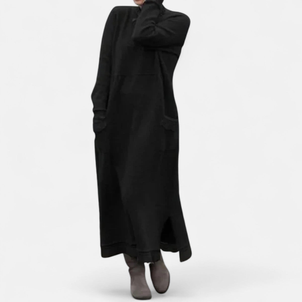 Mara Knitted Maxi Dress – Cozy Long Sleeve Oversized Winter Dress