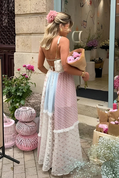 Nore | Elegancka Maxi Sukienka w Stylu Patchwork