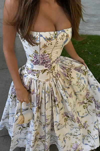 Lotte | Vintage Kwiatowa Sukienka Maxi