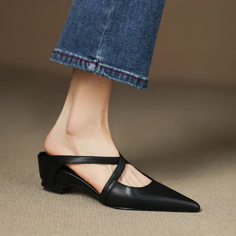 Helene Genuine Leather Mules
