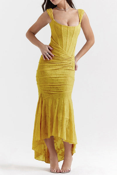 Elin | Niebieska sukienka maxi w kwiaty