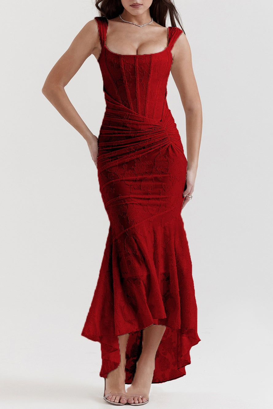 Elin | Niebieska sukienka maxi w kwiaty