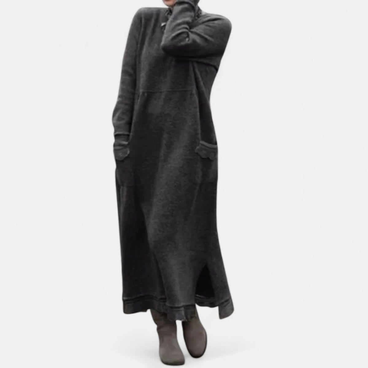 Mara Knitted Maxi Dress – Cozy Long Sleeve Oversized Winter Dress