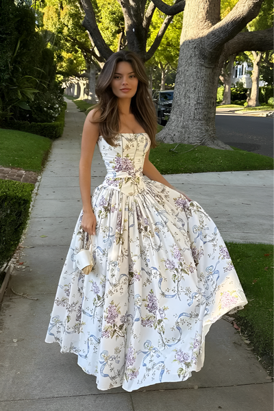 Lotte | Vintage Kwiatowa Sukienka Maxi