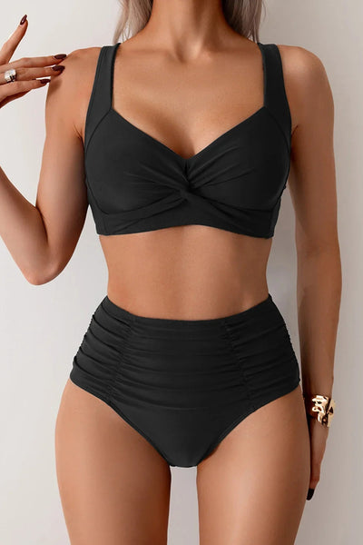 Fryderyka | Bikini bandeau z falbaną