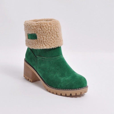 Sienna Ankle Boots | Fur Trim Block Heel Ankle Boots