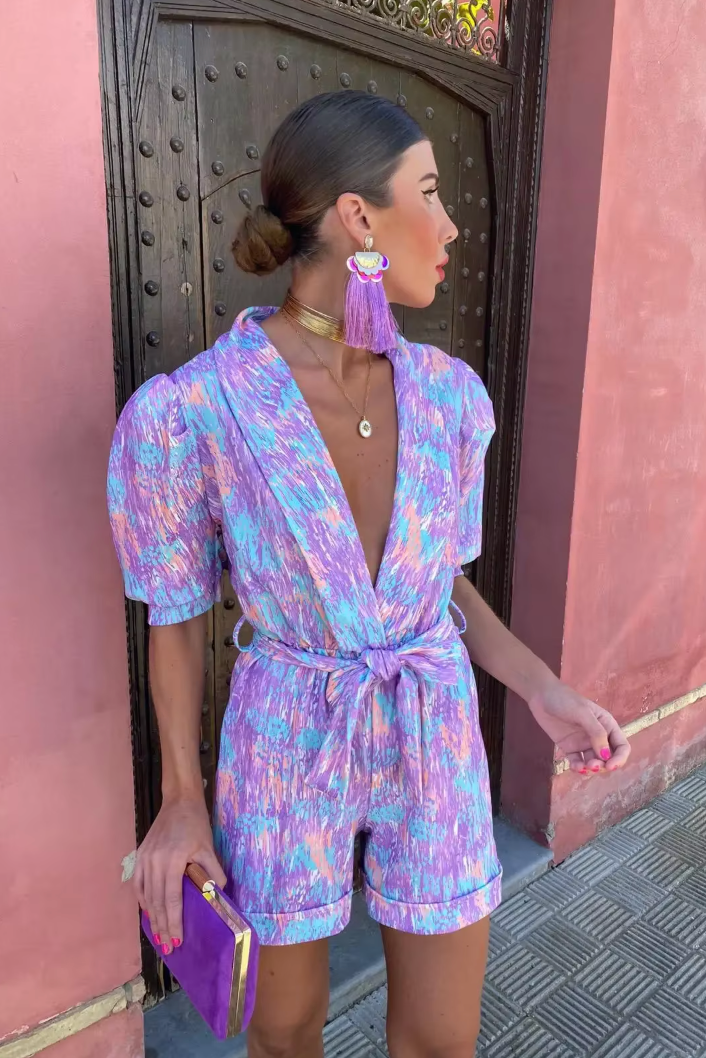 Jinte | Modny Kombinezon z Dekoltem w Serek