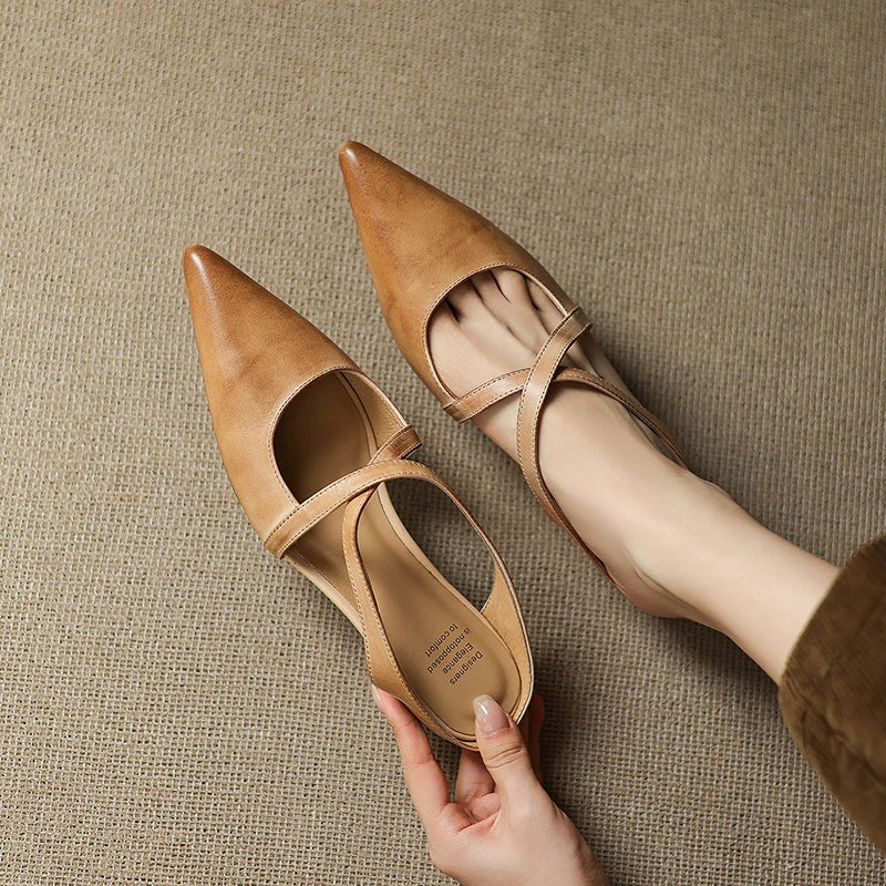 Helene Genuine Leather Mules