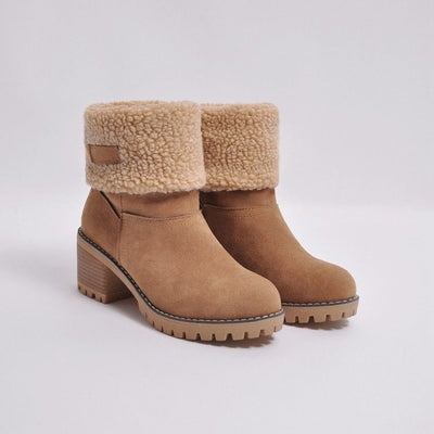 Sienna Ankle Boots | Fur Trim Block Heel Ankle Boots
