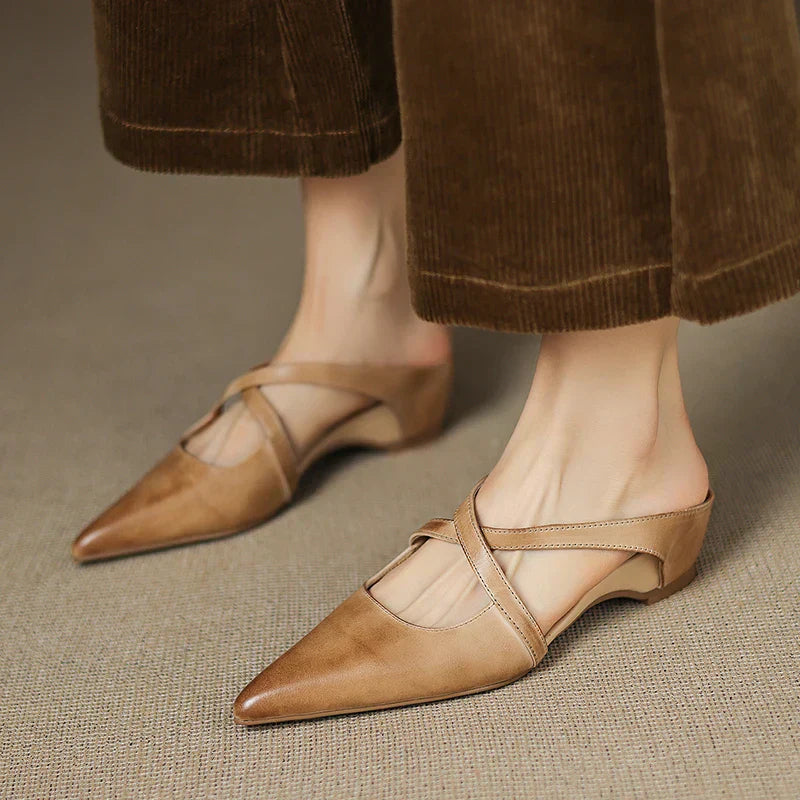 Helene Genuine Leather Mules