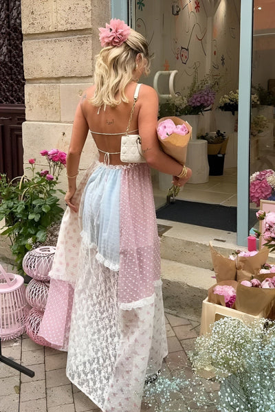 Nore | Elegancka Maxi Sukienka w Stylu Patchwork