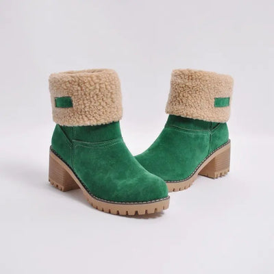 Sienna Ankle Boots | Fur Trim Block Heel Ankle Boots