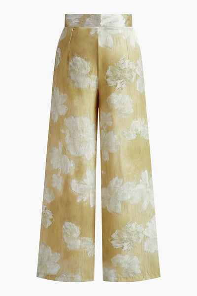 Valentina | Spodnie Proste w Kwiatowy Wzór