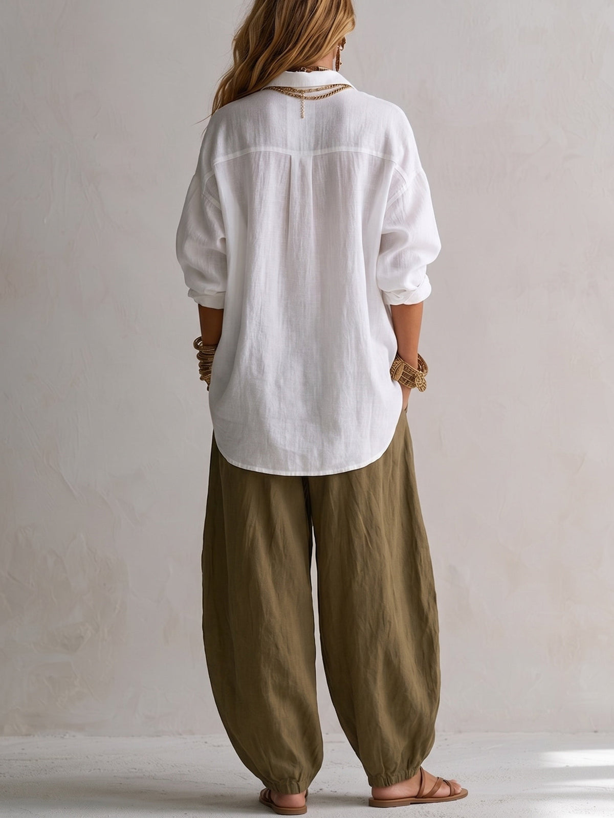 Coravelle - Sculptural shirt and balloon pant set