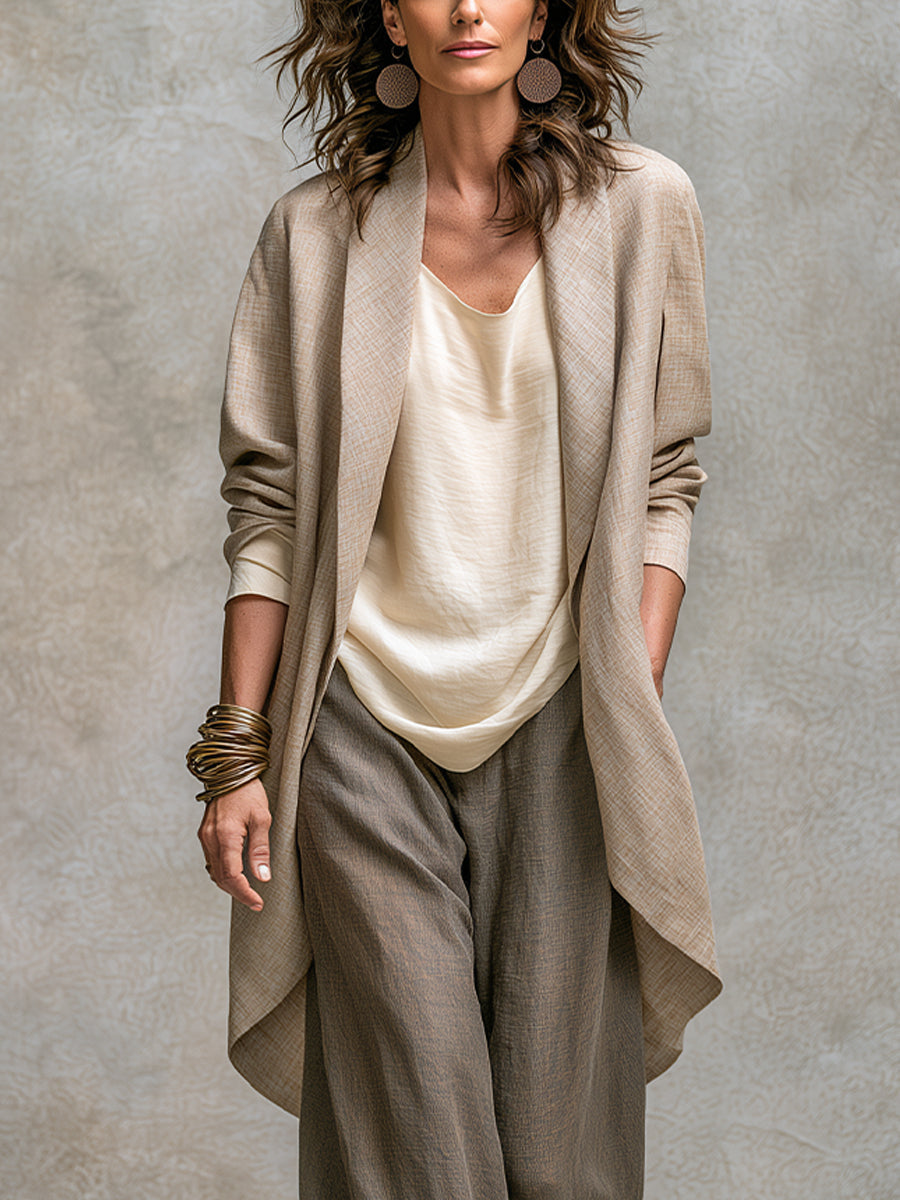 Isolenne - High-end three-piece suit set with wide-leg pants