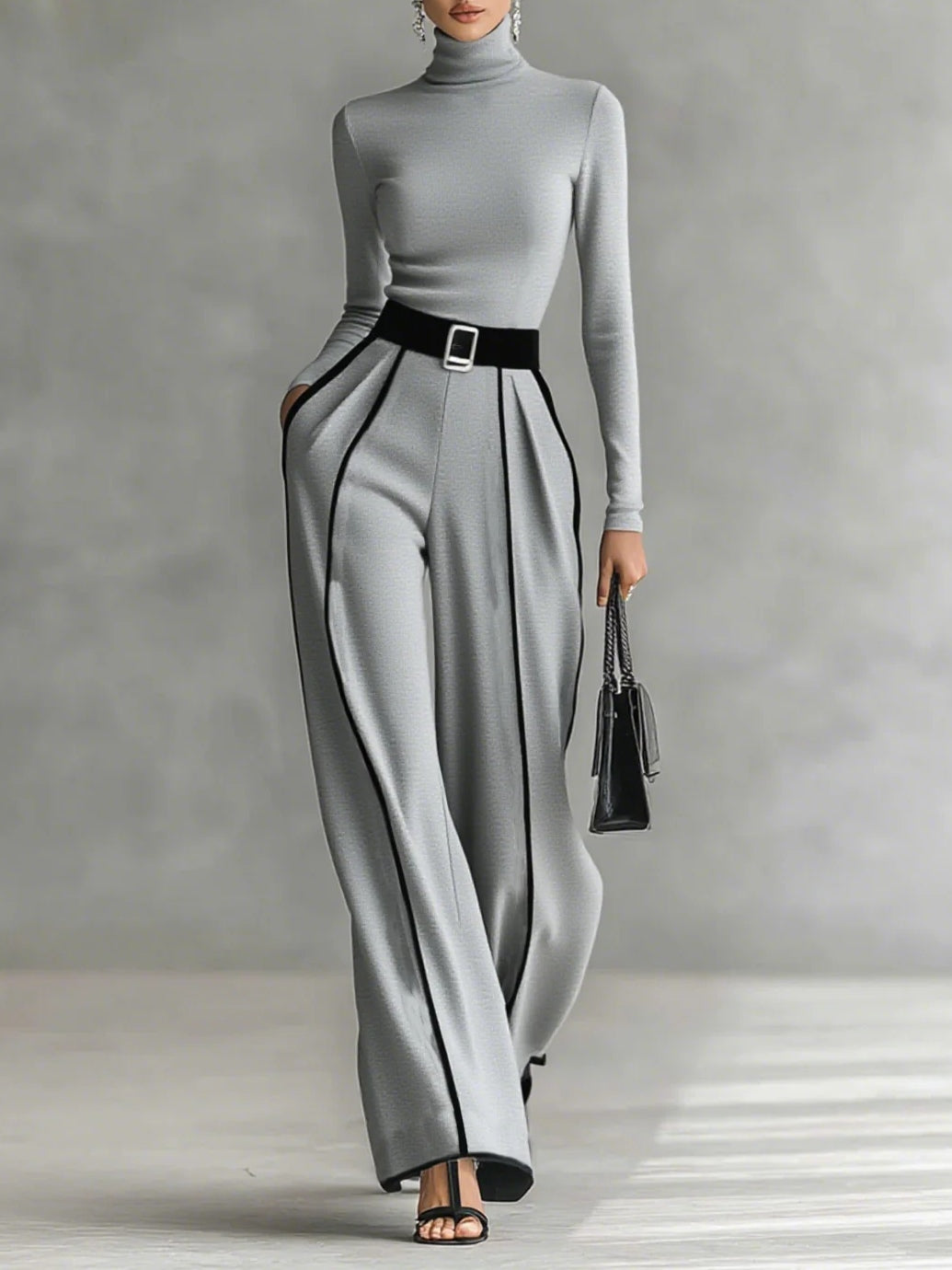 Olivia | White Trim Two-Piece Set
