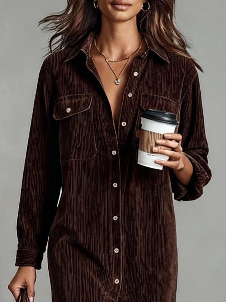 Beatriz | Corduroy Loose-Fit Midi Dress