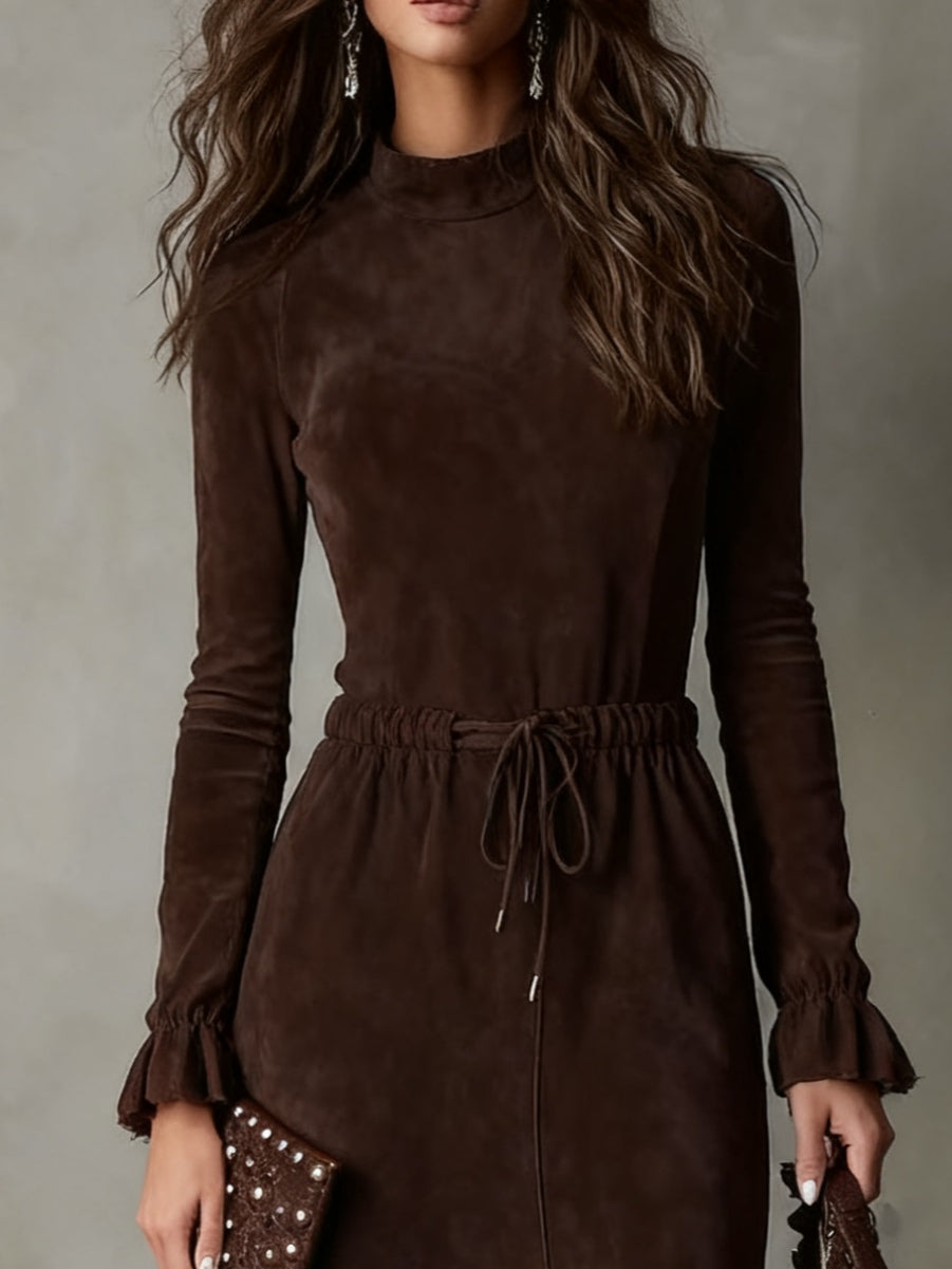 Lunori™ | Isla Suede Midi Dress