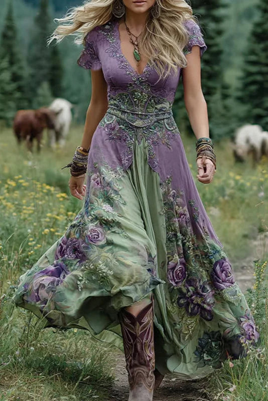 Celestine | Zwiewna maxi sukienka w kwiaty szyta na miarę