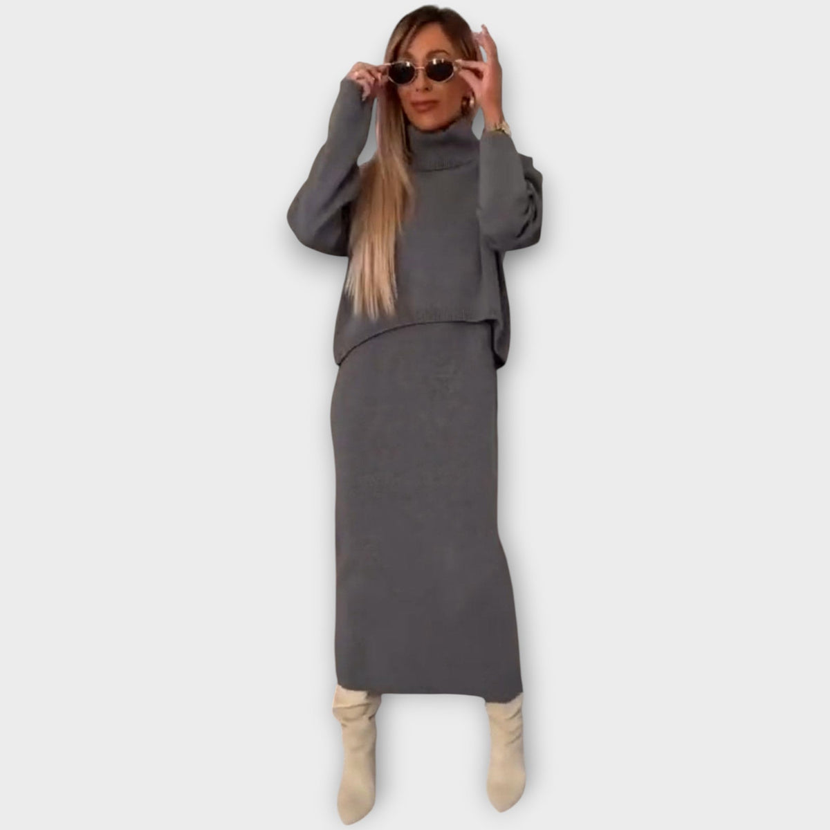 Luxe Knit Sweater and Skirt Set
