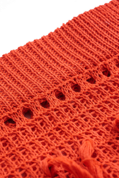 Zestaw spódnicy z dzianiny w dużych rozmiarach z frędzlami i wycięciami